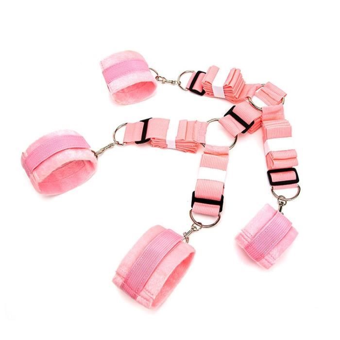 Menottes Poignets Fourrure Rose PLAY&LOVE : la paire à Prix