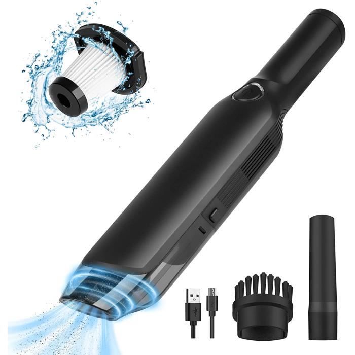 Tsumbay Aspirateur De Voiture, Aspirateur à Main Portable Haute Puissant 5000pa Aspirateur Eau Et Poussiere Avec Filtre Hepa Humide Seche Aspirateur Avec Fil 4 5m Pour Voiture Maison Bureau Dc 12v