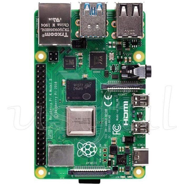 Raspberry Pi 4 Modèle B 4 Go ARM-Cortex-A72 4 x 1,50 GHz, 4 Go de RAM ...