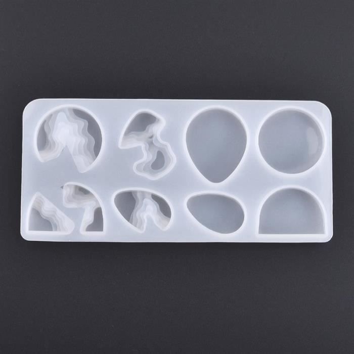 Moules Silicone Cabochons HEALLILY 2 Pièces - Forme Ovale Pour Résine Époxy, Argile - Fabrication Bijoux