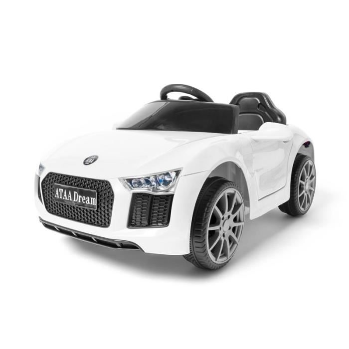Voiture électrique pour enfant ATAA Dream Blanc - Batterie 6v et télécommande