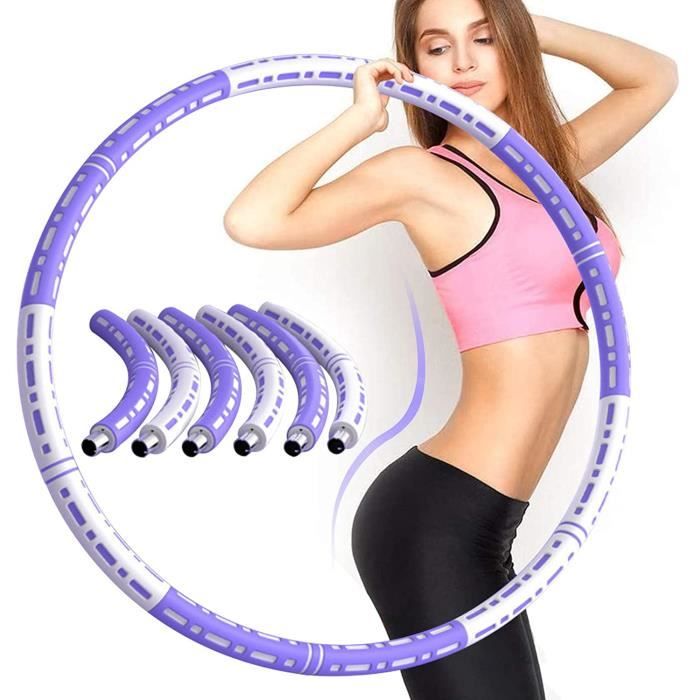 Hula Hoop Fitness Amovible 8 Sections - Diamètre Réglable Jusqu'à 80 Cm - Léger, Transport Facile