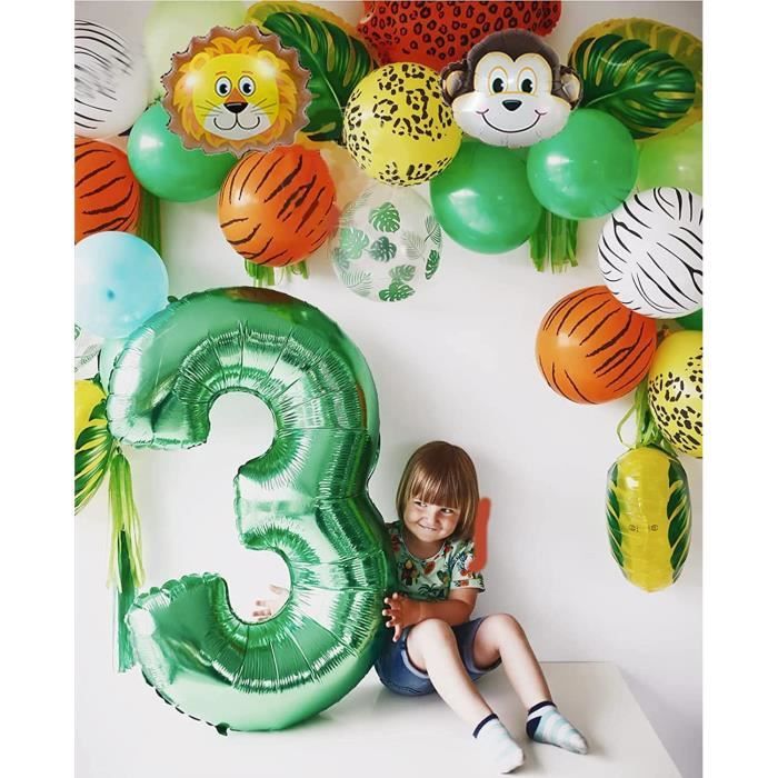 Décoration Anniversaire Thème Requin 3 Ans - Bannière, Ballons, Décoration Gâteau - Kit Complet Fête Enfant