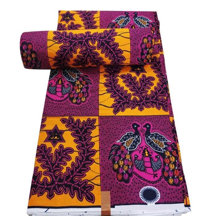 Tissu Wax Africain Ankara 6 Yards (5.5m) - Multicolore, 100% Coton, Motif Géométrique