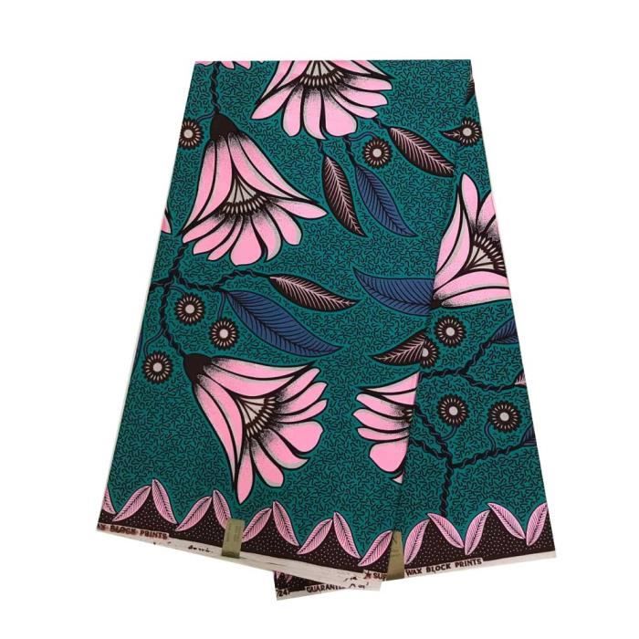 Tissu Coton Africain Imprimé Cire Ankara 1 Yard (91x114 Cm) - Design Coloré