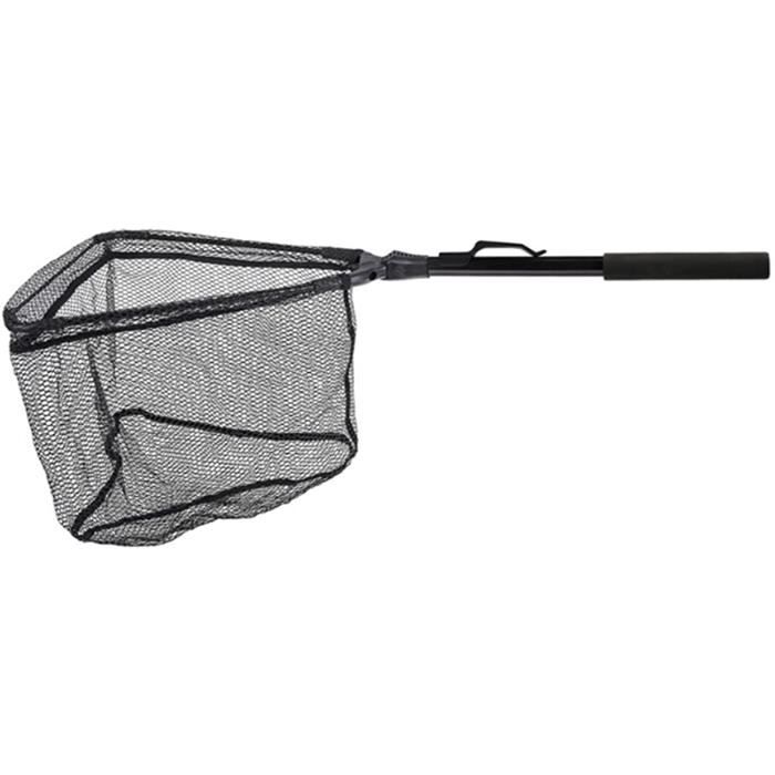 Épuisette De Pêche Pliable FIPUX 4,9 Pieds - Manche Télescopique Aluminium Blanc/Noir