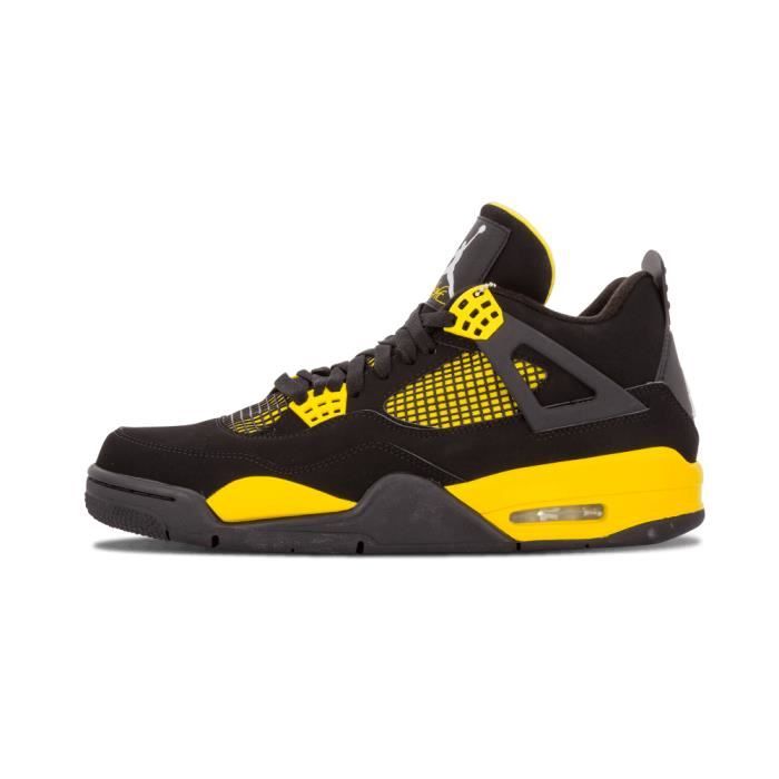 SNEAKERS X Airs-Jordans 4 Retro High Running Couleur jaune noir