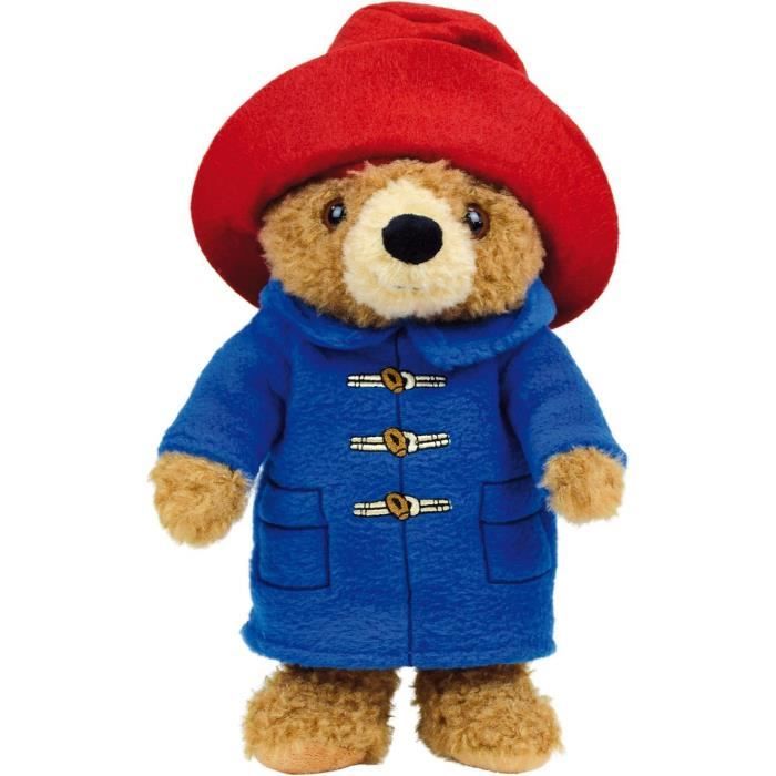 Peluche Ours Paddington Avec Son Manteau Bleu Et Son Chapeau Rouge