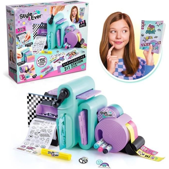Canal Toys Studio de Scrapbooking 3 en 1 Style 4 Ever Personnalise Carnets et Déco