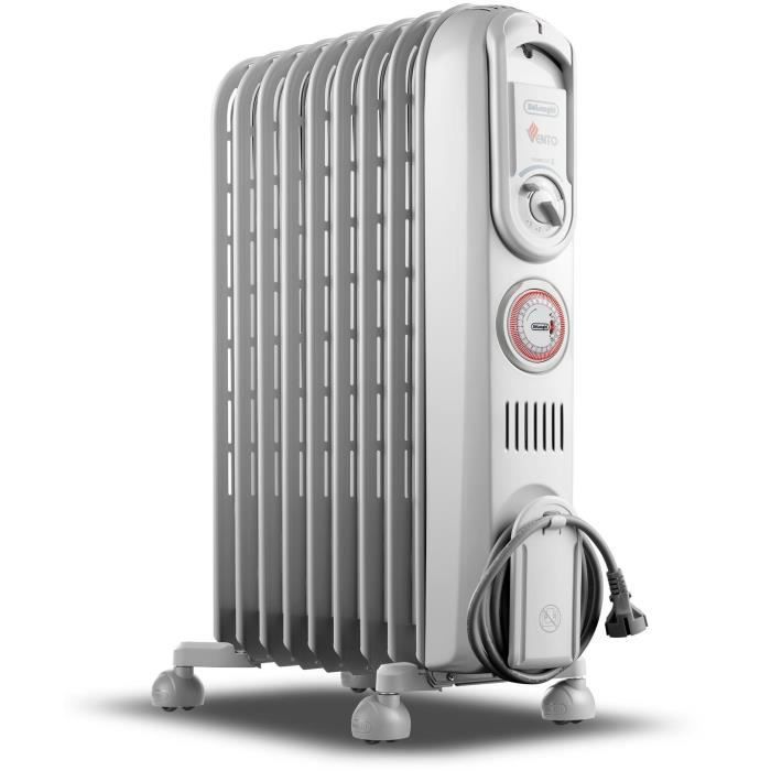 Radiateur bain d'huille VENTO DELONGHI - 1800W - 3 allures de chauffe - Technologie Real Energy -Eff