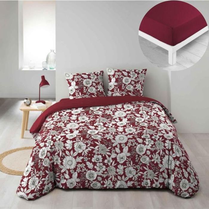 Douceur d'Intérieur, 3 Piece Bedding Set (240 x 220 cm) Sage Meline 100