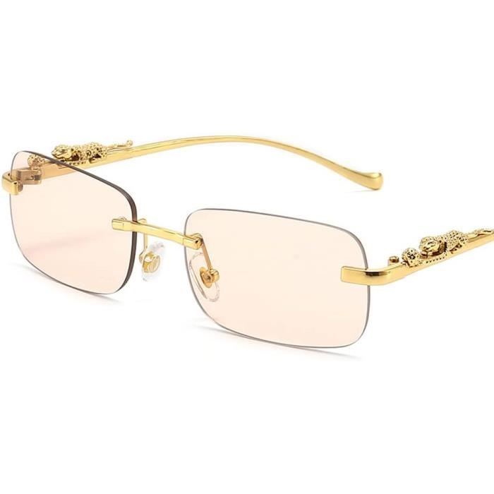 Lunettes De Soleil Vintage Rectangle Dégradé Jaune - Protection UV400, Cadre Léger, Unisexe, Style Rétro