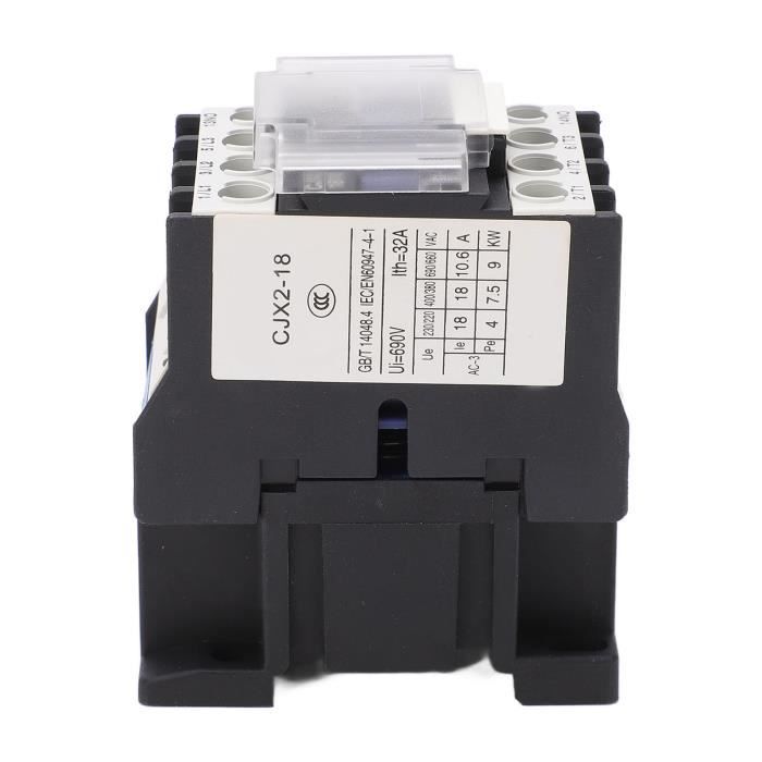 Contacteur AC 380V 6A - Pour Moteurs Triphasés Et Applications Industrielles - Montage Rail DIN