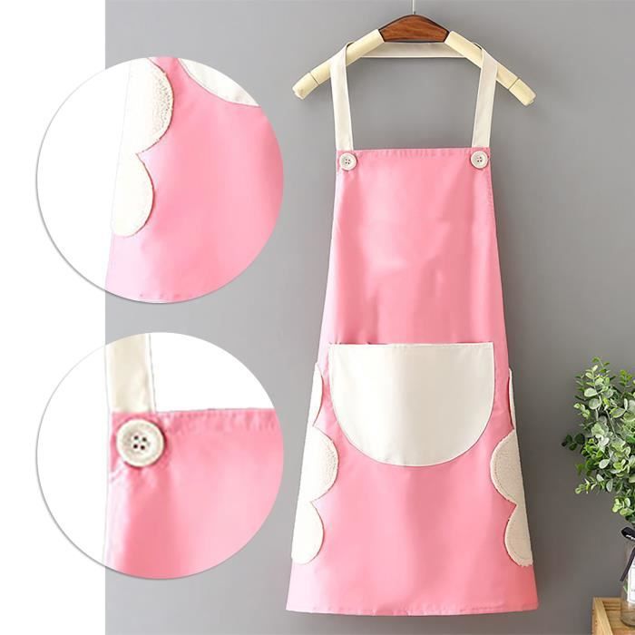 Tablier De Cuisine Femme Imperméable PVC - Motif écossais - Avec Poches - Taille 72x64 Cm - Réglable - Pour Cuisiner, Nettoyer, Bricoler - 8