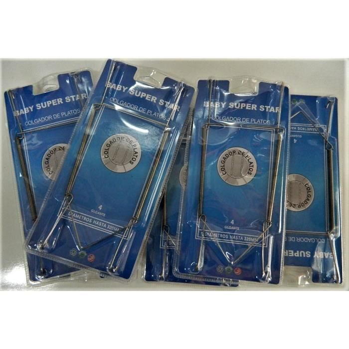 6 accroche assiette grand plat mural à ressort N4 dimension de 25 à