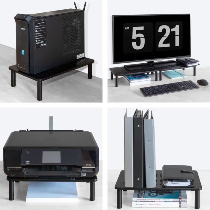Support Ecran PC pour 2 Ecran avec Tiroir - Hauteur Réglable 10,12,14 ...