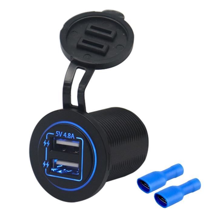 Prise USB Double CESFONJER - 12V-24V 5V/2.1A Étanche IP66 Pour Voiture, Bateau, Camping-Car