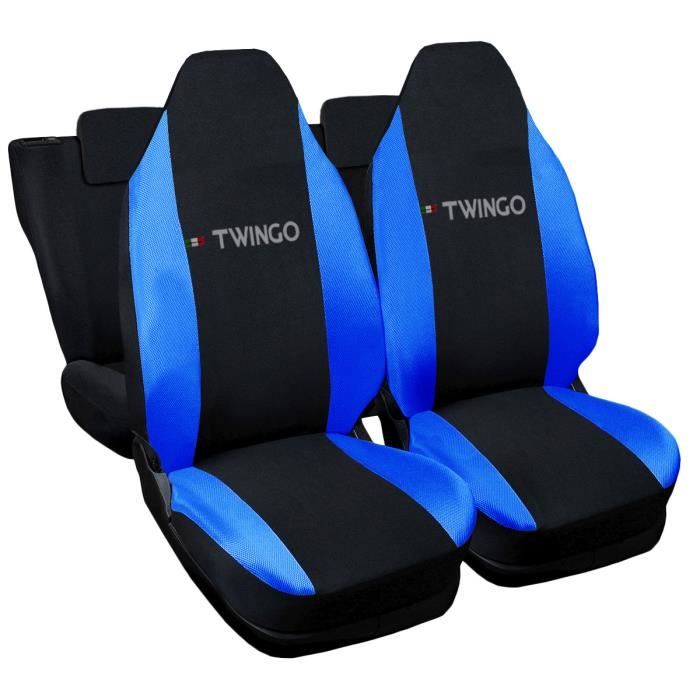 Lupex Shop Housses de siège auto compatibles pour Twingo Noir Blue Clair