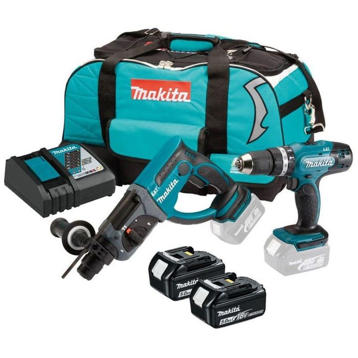 Combopack Perceuse et Perforateur SDS Plus 18V 2x5.0 Ah MAKITA DLX2025M