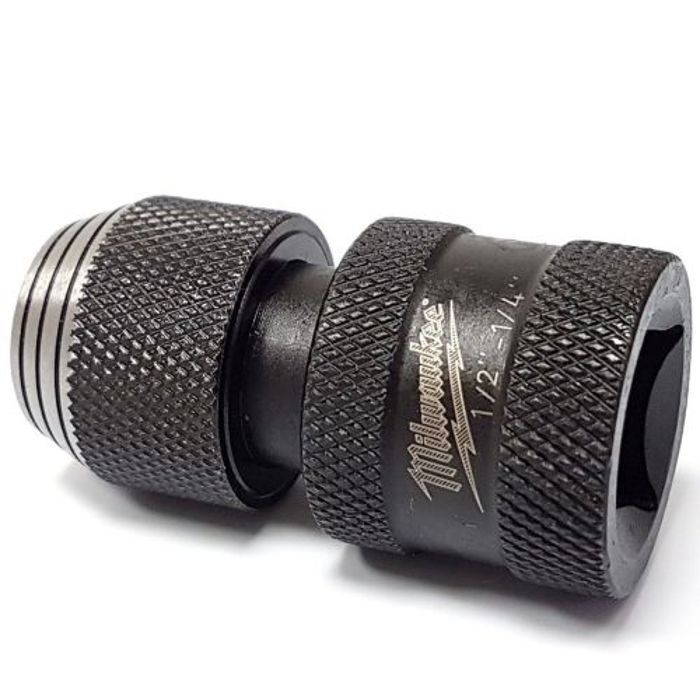 Milwaukee Adaptateur 1/2 carré → 1/4 hex femelle - 4932471828 - SHOCKWAVE Impact - 50 mm - verrouillage à bille