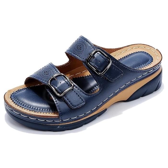 DimaiGlobal Sandales de sport orthopédiques pour femme avec bout ouvert compensé lavable d'été Sandales de marche, magenta, 41 EU