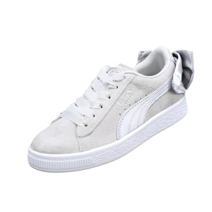 puma suede bow grise