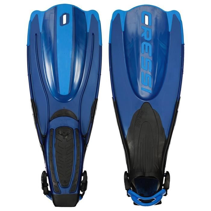 Cressi Maui - Palmes réglables mixte Noir/Bleu L-XL pour plongée & snorkeling