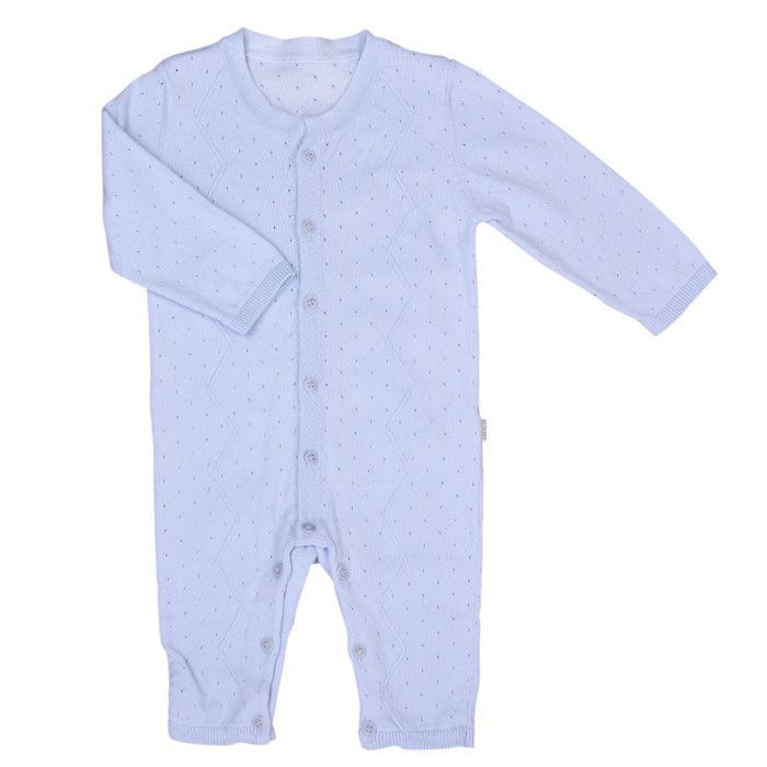 Combinaison Bebe En Tricot De Coton Bio Bleu Cdiscount Pret A Porter