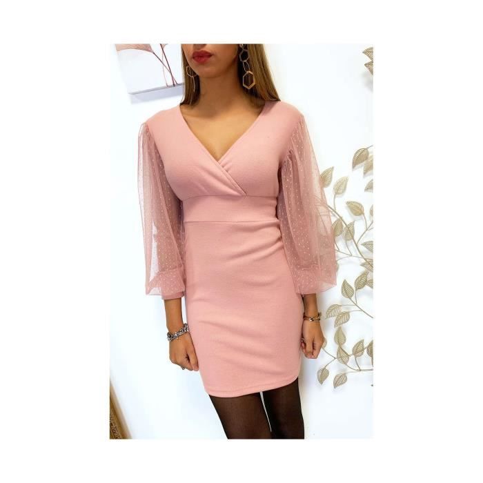 robe rose voile