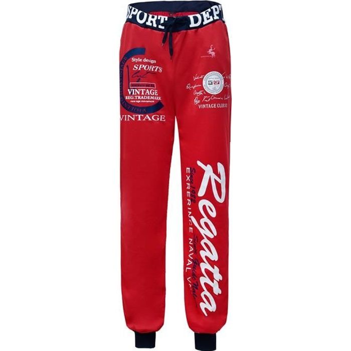 Pantalon de jogging Marque Luxe Imprime et Baggy Rouge Fitness Homme Rouge Cdiscount Pret a Porter