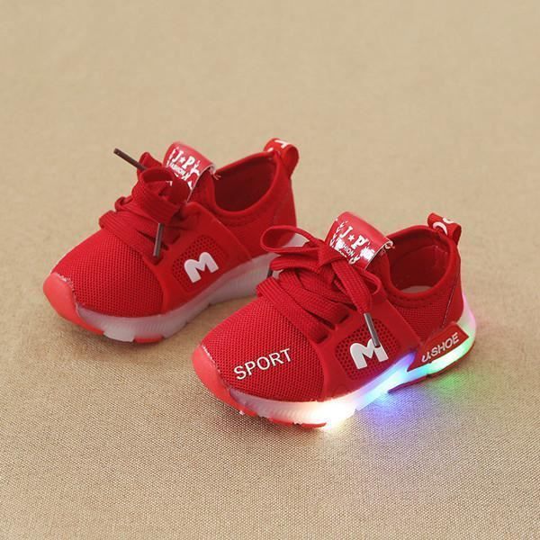 Chaussures Enfants Enfants Bebe Infantile Filles Cristal Bowknot Led Chaussures Lumineuses Baskets Noeud Papillon Mignon Tenue De Red Cdiscount Chaussures