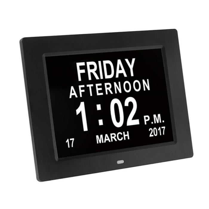 Réveil numérique 11.5" Grand Affichage DEL Dimmable calendrier jour date mois NEUF 