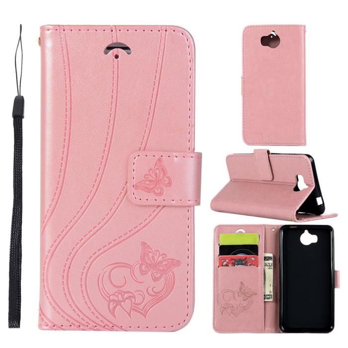 Housse Portefeuille Magnétique Pour Huawei Y5, Y6, Y9 (2017-2019) - Noir - TPU Et Cuir Synthétique
