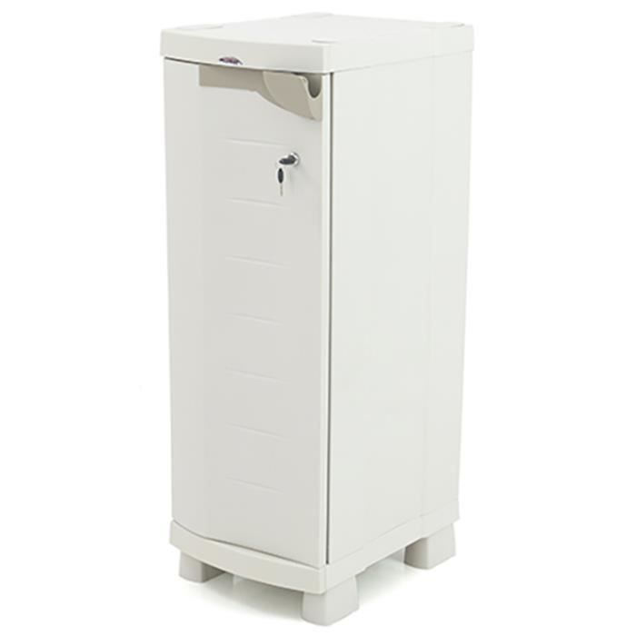 Meuble de rangement 1 porte intérieur-extérieur coloris beige - Longueur 35 x Profondeur 45 x Hauteur 100 cm
