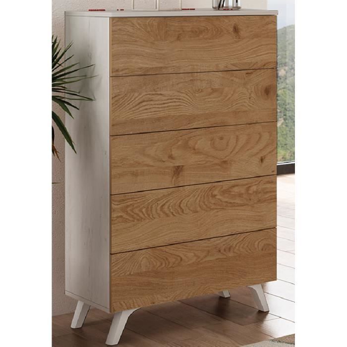 Chiffonnier meuble de rangement coloris andersen-blanc - Longueur 60 x Profondeur 37.8 x Hauteur 118.5 cm Chiffonnier meuble de rangement coloris andersen-blanc - Longueur 60 x Profondeur 37.8 x Hauteur 118.5 cm