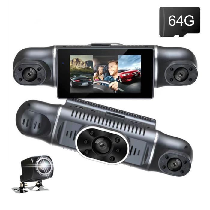 Caméra de voiture avec 3 pouces HD Ecran, Conduite enregistreur vidéo à l'extérieur à l'intérieur des Quatre Enregistrement