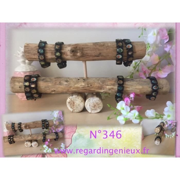 PRESENTOIR BIJOUX BRACELETS A ETAGES EN BOIS FLOTTE N°346