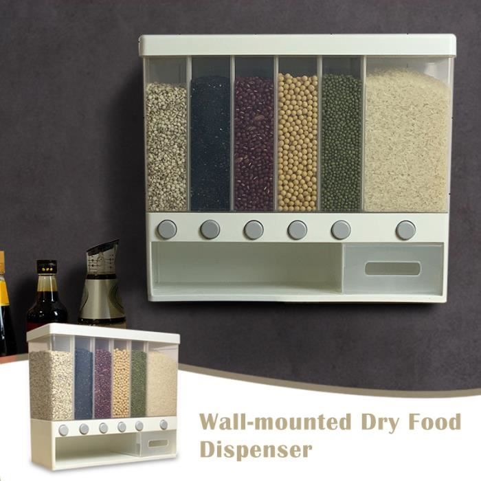 niyin204 Distributeur De Céréales Bidon Fresh /& Easy pour Céréales De Grains De Riz Boîte De Rangement De Nourriture Sèche Récipient Étanche À L/'air pour Aliments Blanc Transparent Deux Tailles