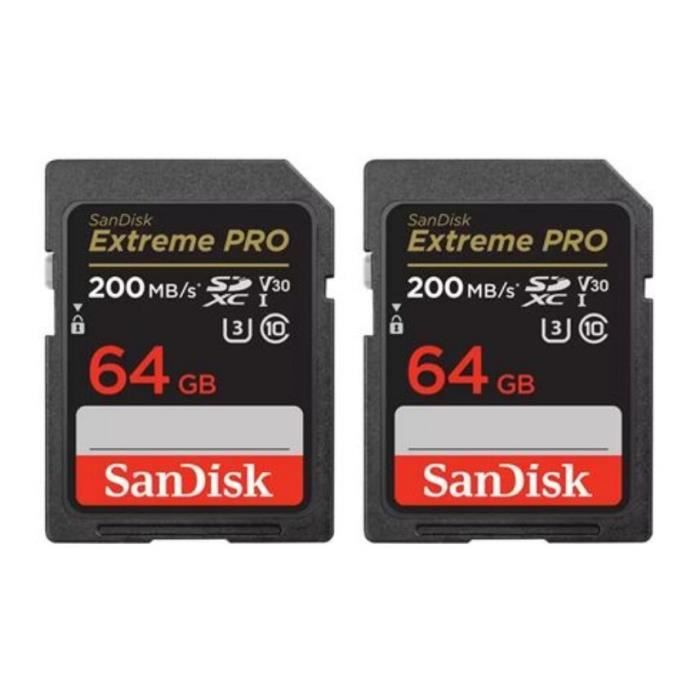 Paquet De Deux Carte mémoire SDXC SanDisk Extreme PRO jusqu'à 170 Mo/ UHS I Classe 10 U3 V30 2PCSPACK - vue 3