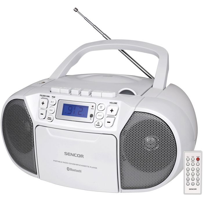 Lecteur CD / Cassette Sencor SPT 3907 W – Bluetooth, 4W, FM, 30 Présélections - vue 2