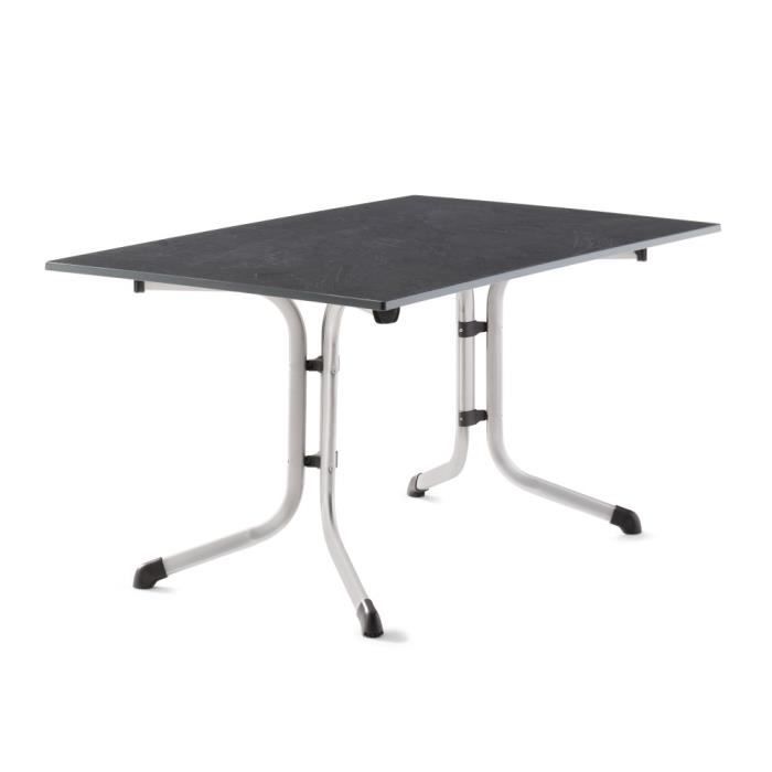 Table pliante 140 x 90 cm, plateau Vivodur® anthracite, structure gris  clair - Cdiscount Jardin