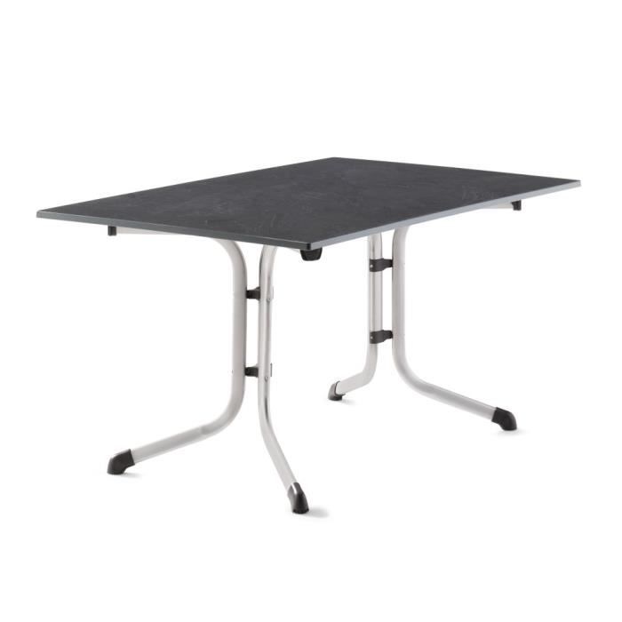 table pliante 140 x 90 cm, plateau vivodur® anthracite, structure gris clair