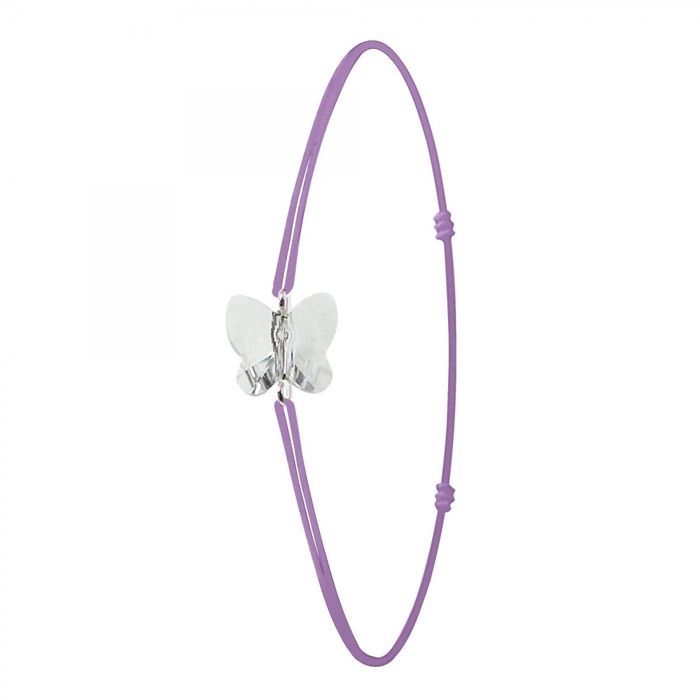 Bracelet - So Charm - Violet clair - Pendentif papillon - Cristaux Swarovski - Élastique Bracelet - So Charm - Violet clair - Pendentif papillon - Cristaux Swarovski - Élastique