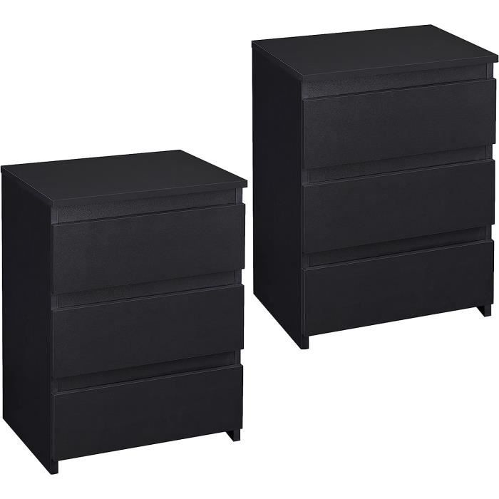 Yaheetech Lot De 2 Tables D'Appoint Blanc - Table De Nuit 3 Niveaux Avec Porte-Revues, 50x25x70 Cm