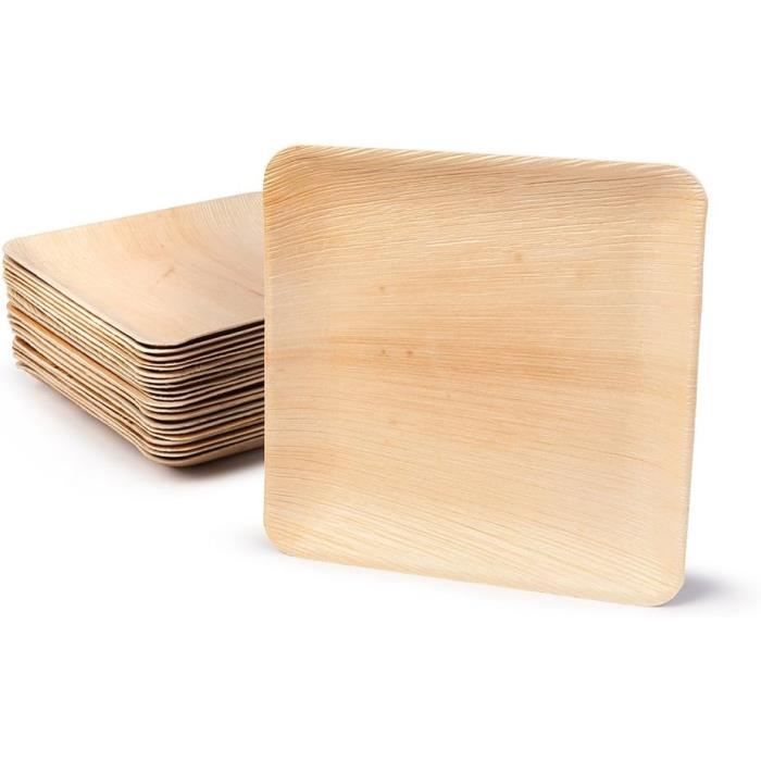 Plateaux Jetables BIOZOYG En Feuille De Palmier - 25x 32,5x27cm - Compostables Écologiques - Pour Fêtes Et Buffets
