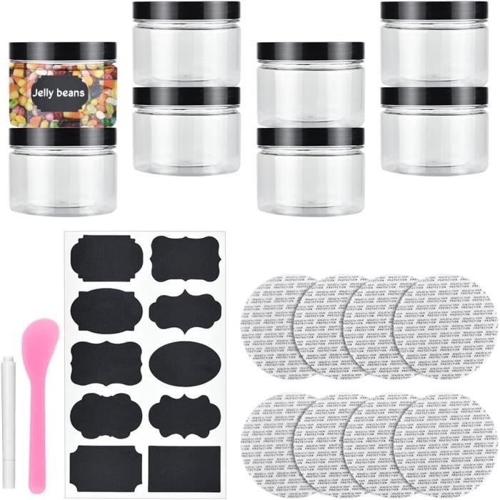 SEUNMUK Lot De 100 Pots Alimentaires Ronds 450ml - Plastique Transparent Avec Couvercle - Pour Restauration Et Vente à Emporter