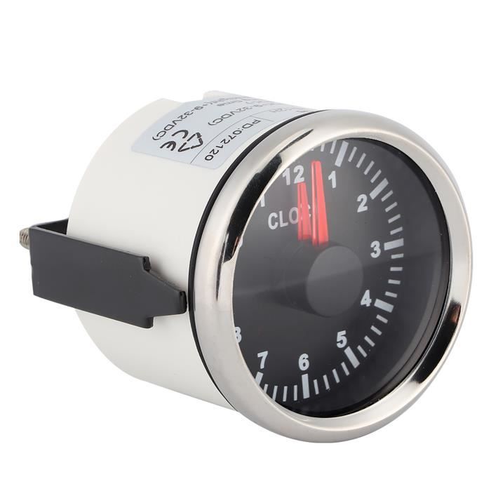 Montre d'horloge de voiture 2in Universal 0-12 Hourmeter Clock Jauges de tableau de bord Display Red moto coffret - SURENHAP