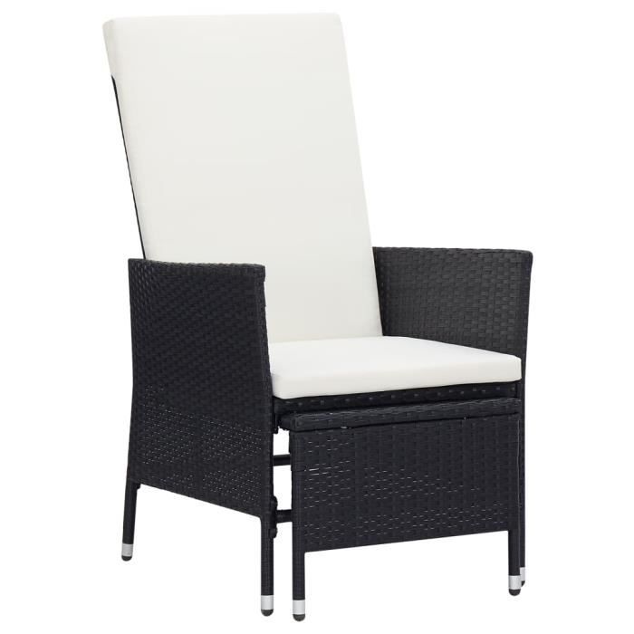 Salon de jardin 2 pcs avec coussins Résine tressée Noir - SURENHAP - J06889