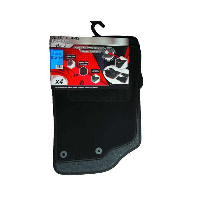 Tapis De Voiture Sur Mesure Peugeot 207 / 207 SW (2006-2014) - 3 Pièces Moquette Classic