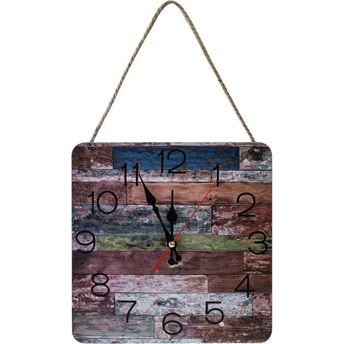 Grande Horloge Murale Extérieure 60 Cm – Métal Étanché IP44, Silencieuse, Chiffres Arabes Lisibles, Jardin, Terrasse, Salon